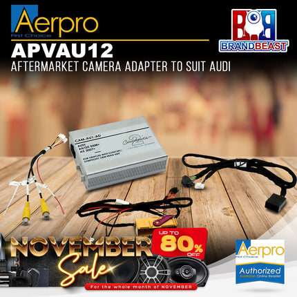 Aerpro APVAU12 Aftermarket Camera Adapter to Suit Audi
