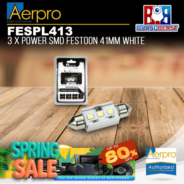 Aerpro FESPL413 3x Power SMD Festoon 41mm White