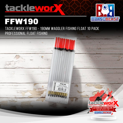 TACKLEWORX FFW190 - 190mm Waggler Fishing Float 10 Pack | Professional Float Fishing
