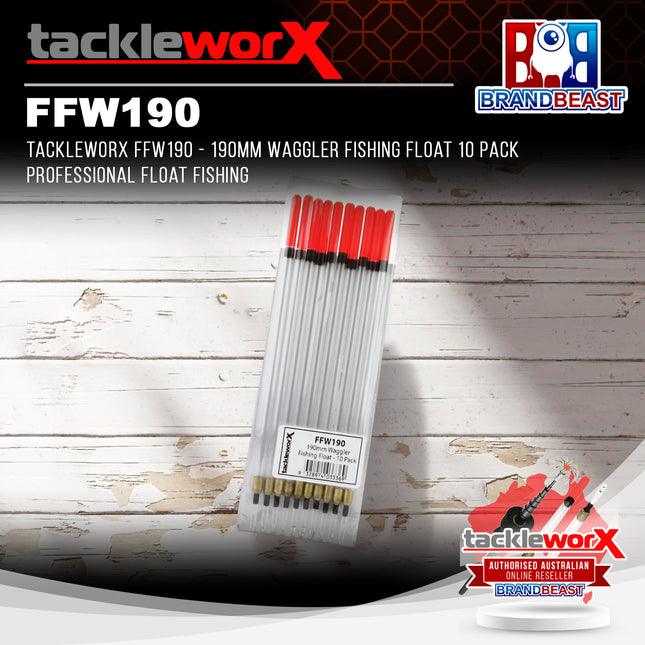 TACKLEWORX FFW190 - 190mm Waggler Fishing Float 10 Pack | Professional Float Fishing