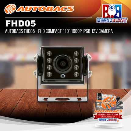 AUTOBACS FHD05 - FHD Compact 110° 1080p IP68 12V Camera
