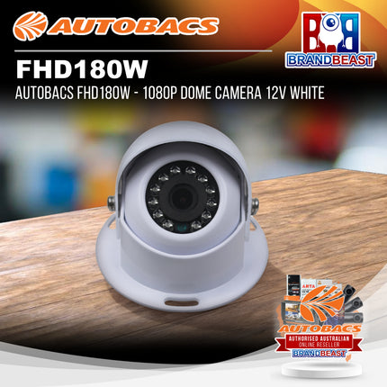 AUTOBACS FHD180W - 1080P Dome Camera 12V White