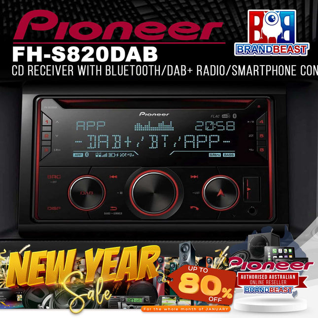 Pioneer FH-S820DAB CD Receiver with Bluetooth/DAB+ Radio/Smartphone Connectivity