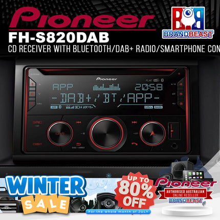 Pioneer FH-S820DAB CD Receiver with Bluetooth/DAB+ Radio/Smartphone Connectivity