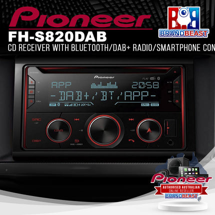 Pioneer FH-S820DAB CD Receiver with Bluetooth/DAB+ Radio/Smartphone Connectivity