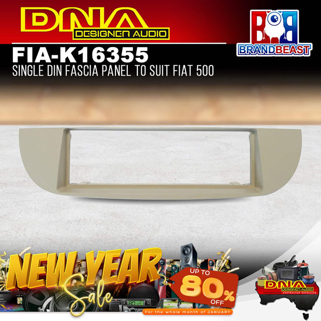 DNA FIA-K16355 Single DIN Fascia Panel to Suit Fiat 500