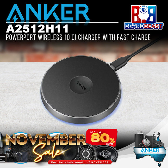 Anker A2512H11 10W iPhone/Android USB-C PowerPort Wireless 10 Qi Charger