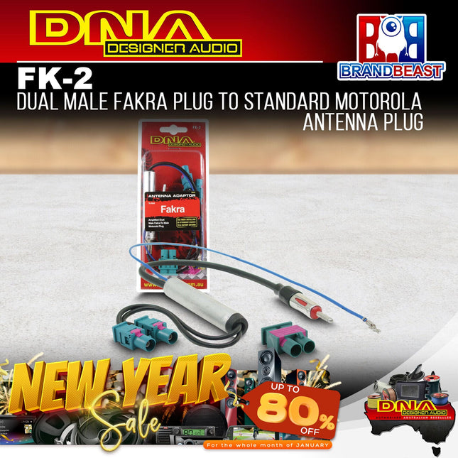 DNA FK-2 Dual Male Fakra Plug To Standard Motorola Antenna Plug