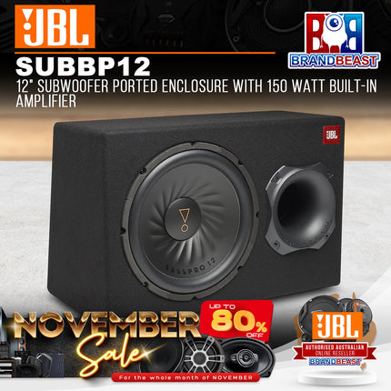 JBL SUBBP12 BassPro 12 12" Subwoofer Ported Enclosure with 150 Watt Built-In Amplifier