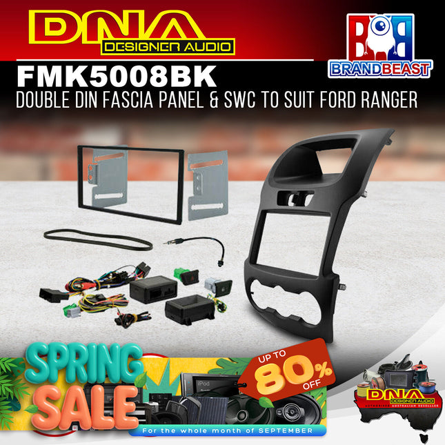 DNA FM-K5008BK Fascia Panel & SWC To Suit Ford Ranger