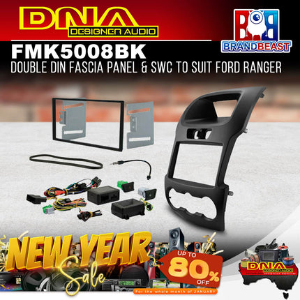 DNA FM-K5008BK Fascia Panel &amp; SWC To Suit Ford Ranger