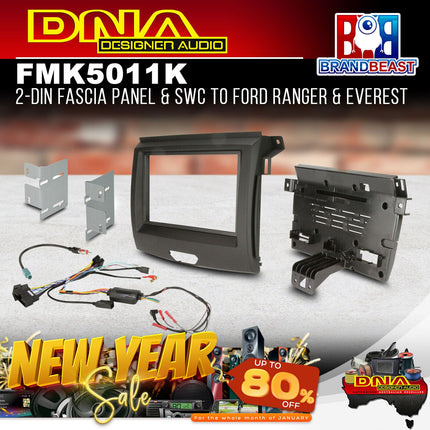 DNA FM-K5011K Double DIN Fascia Panel &amp; SWC To Ford Ranger &amp; Everestt