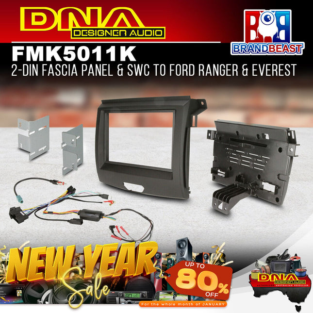 DNA FM-K5011K Double DIN Fascia Panel &amp; SWC To Ford Ranger &amp; Everestt