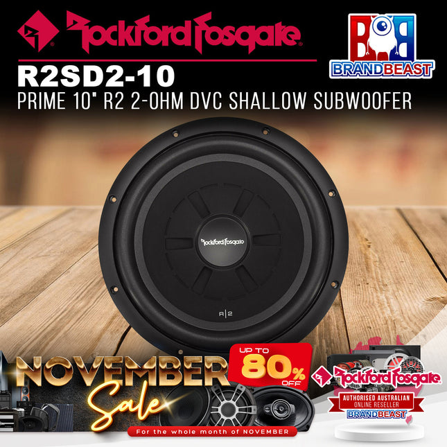 Rockford Fosgate R2SD2-10 Prime 10" R2 2-Ohm DVC Shallow Subwoofer