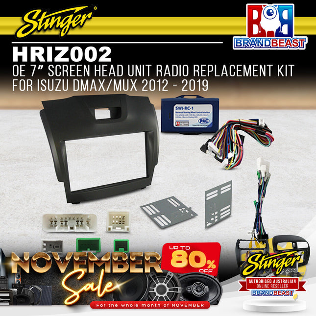 Stinger HRIZ002 OE 7" Screen Headunit Radio Replacement Kit For Isuzu D-MAX/MU-X