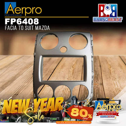 Aerpro FP6408 Double DIN Silver Facia Kit Suit Mazda Verisa 2004 -