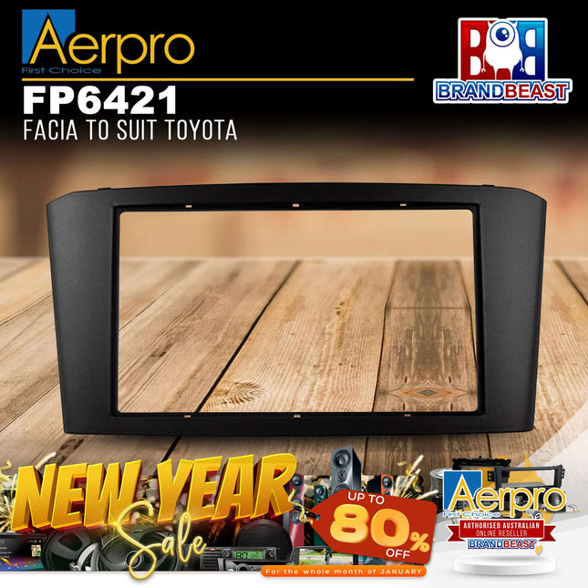 Aerpro FP6421 Double DIN Black Facia Kit Suit Toyota Avensis 2003 - 2009