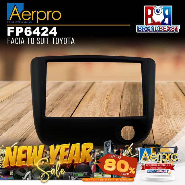 Aerpro FP6424 Double DIN Charcoal Facia Kit Suit Toyota Platz/Vitz 1999 - 2005