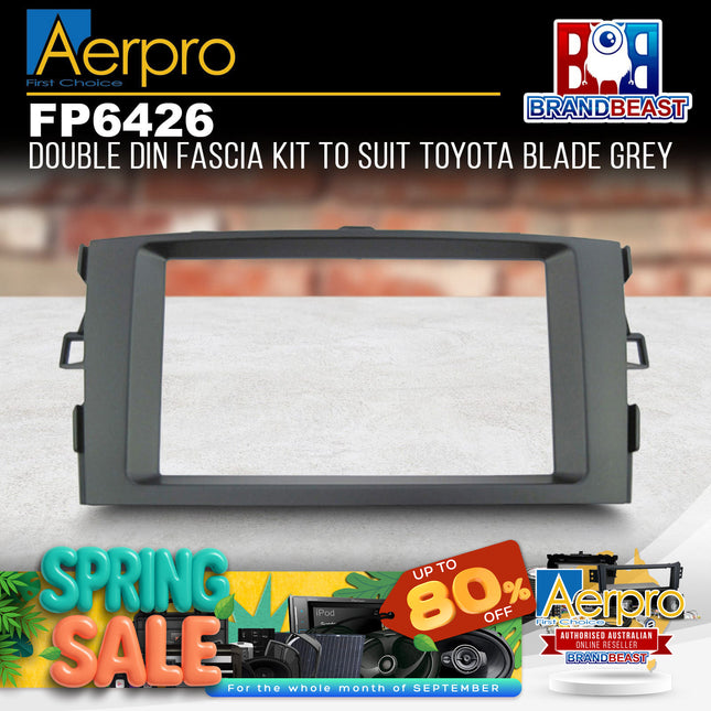 Aerpro FP6426 Double DIN Grey Facia Kit Suit Toyota Blade 2006 - 2011