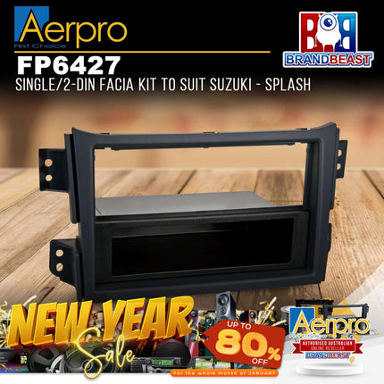 Aerpro FP6427 Single/Double DIN Black Facia Kit For Suzuki Splash NZ 2008 - 2014