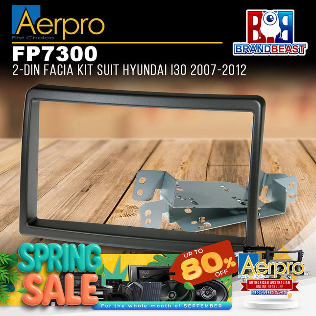 Aerpro FP7300 Double DIN Silver Facia Kit Suit Hyundai i30 FD 2007 - 2012