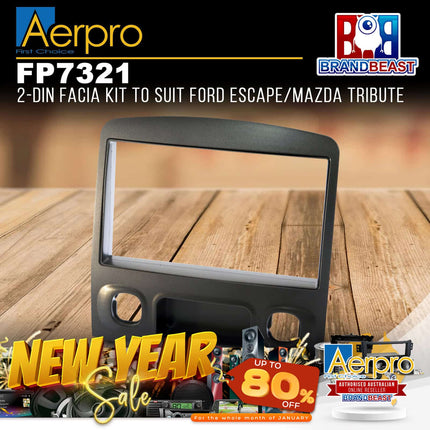 Aerpro FP7321 Double DIN Gunmetal Grey Facia Kit Suit Ford Escape & Mazda Tribute