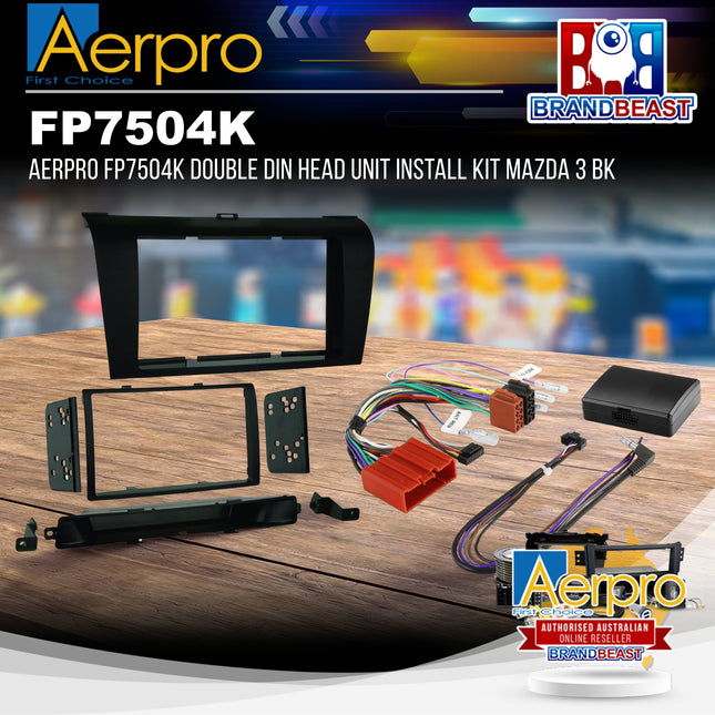 Aerpro FP7504K Double DIN Head Unit Install Kit Mazda 3 BK