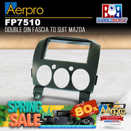 Aerpro FP7510 Double DIN Black Facia Kit Suit Mazda 2 (Demio) DE 2007 - 2014