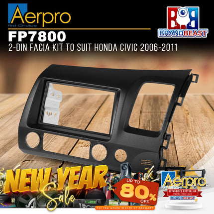 Aerpro FP7800 Double DIN Charcoal Facia Kit Suit Honda Civic Sedan 2006 - 2011