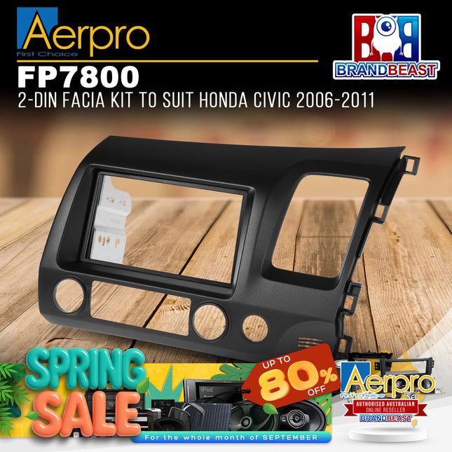 Aerpro FP7800 Double DIN Charcoal Facia Kit Suit Honda Civic Sedan 2006 - 2011