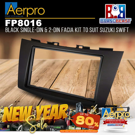 Aerpro FP8016 Double DIN Black Facia Kit Suit Suzuki Swift 2011 - 2017