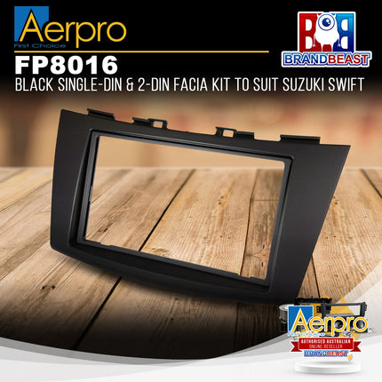 Aerpro FP8016 Double DIN Black Facia Kit Suit Suzuki Swift 2011 - 2017