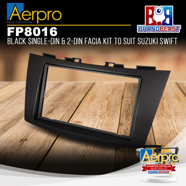 Aerpro FP8016 Double DIN Black Facia Kit Suit Suzuki Swift 2011 - 2017