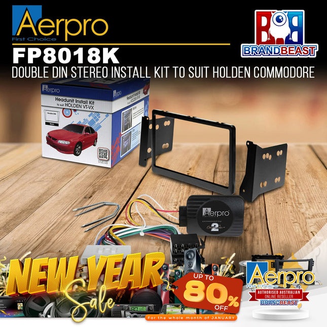 Aerpro FP8018K Double DIN Black Install Kit Suit Holden Commodore VT/VX/VU