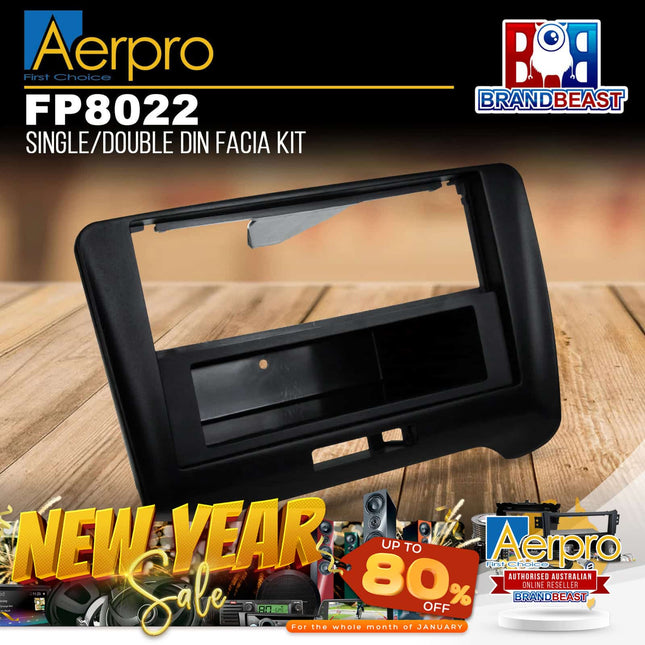 Aerpro FP8022 Single/Double DIN Black Facia Kit Suit Audi TT 2007 - 2014 (8J)