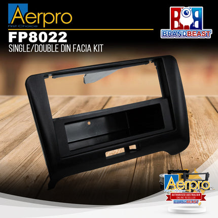 Aerpro FP8022 Single/Double DIN Black Facia Kit Suit Audi TT 2007 - 2014 (8J)