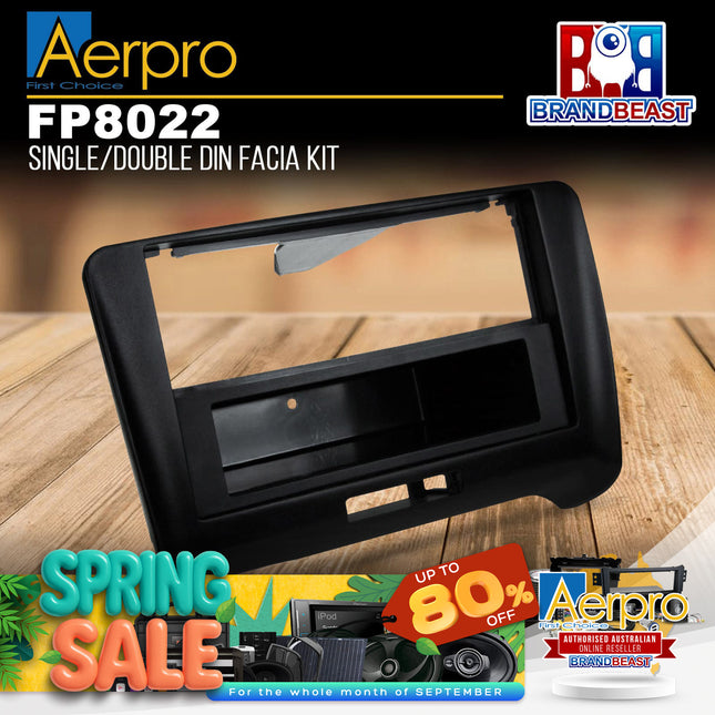 Aerpro FP8022 Single/Double DIN Black Facia Kit Suit Audi TT 2007 - 2014 (8J)