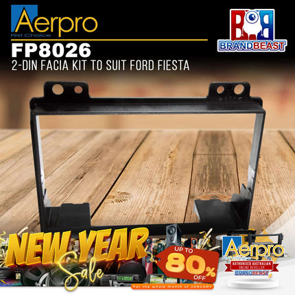 Aerpro FP8026 Double DIN Black Facia Kit Suit Ford Fiesta WP 2004 - 2005