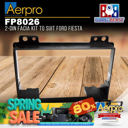 Aerpro FP8026 Double DIN Black Facia Kit Suit Ford Fiesta WP 2004 - 2005