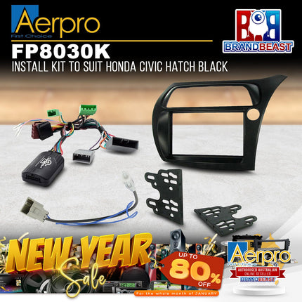 Aerpro FP8030K 2DIN Black Install Kit Suit Honda Civic Hatchback 2006 - 2011