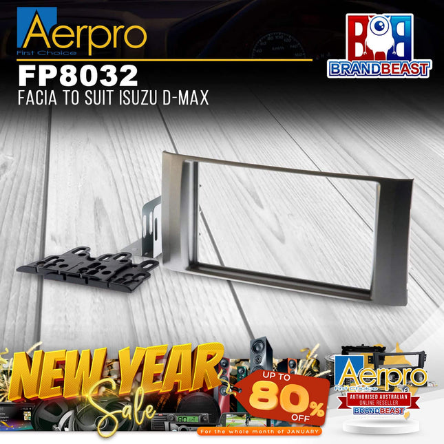 Aerpro FP8032 Double DIN Silver Facia Kit Suit Isuzu D-Max 2009 - 2012