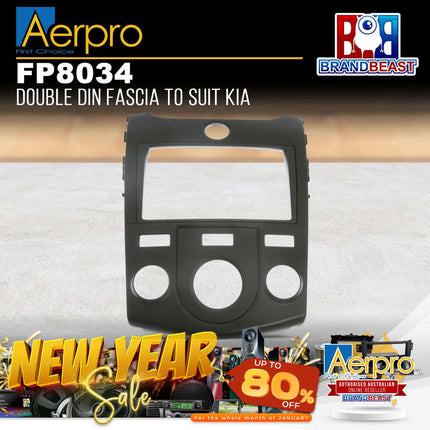 Aerpro FP8034 Double DIN Black Facia Kit Suit Kia Cerato TD 2009 - 2013