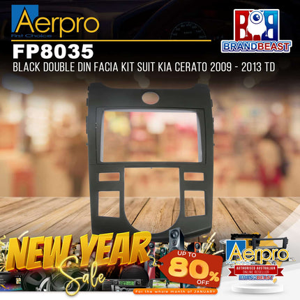 Aerpro FP8035 Black Double DIN Facia Kit Suit Kia Cerato (Auto Climate Controls)