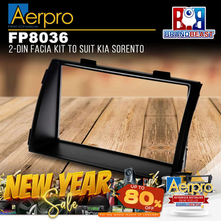 Aerpro FP8036 Double DIN Matte Black Facia Kit Suit Kia Sorento 2009 - 2012 XM