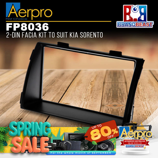Aerpro FP8036 Double DIN Matte Black Facia Kit Suit Kia Sorento 2009 - 2012 XM