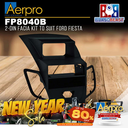 Aerpro FP8040B Double DIN Dark Grey Facia Kit Suit Ford Fiesta 2008 - 2012