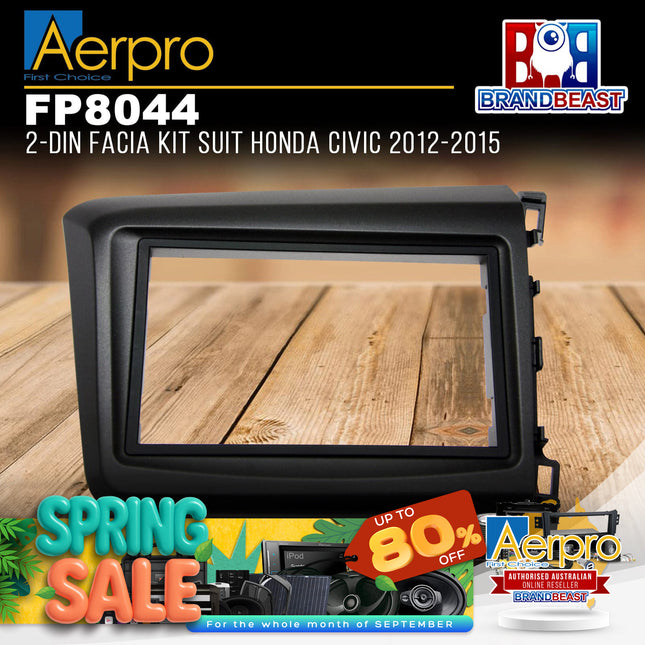 Aerpro FP8044 2DIN Gunmetal Grey Facia Kit Suit Honda Civic Sedan 2012 - 2015