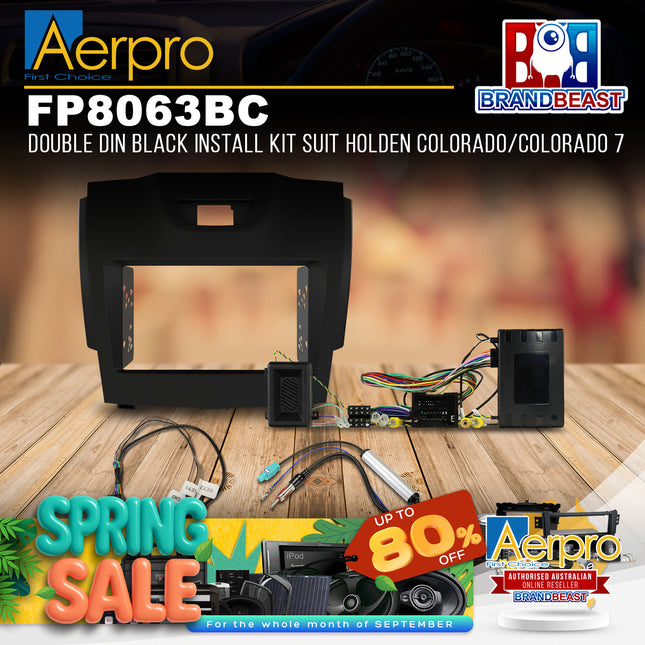 Aerpro FP8063BC Double DIN Black Install Kit Suit Holden Colorado/Colorado 7