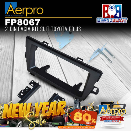 Aerpro FP8067 2DIN 200mm Toyota Unit Facia Kit Suit Toyota Prius 2009 - 2015