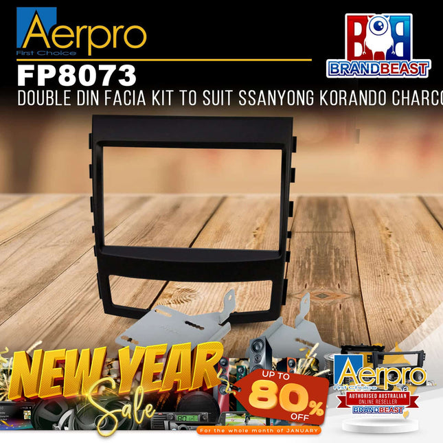 Aerpro FP8073 Double DIN Facia Kit To Suit Ssanyong Korando Charcoal